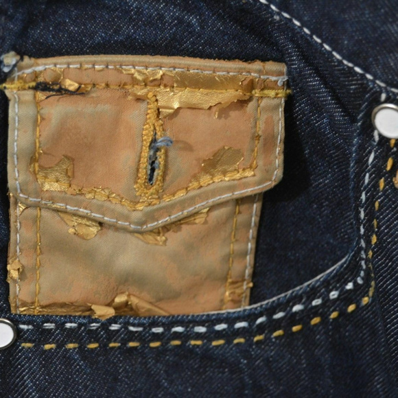 COOGI Australia Jeans 40x34 Embroidery Gold "C" - Picture 3 of 3